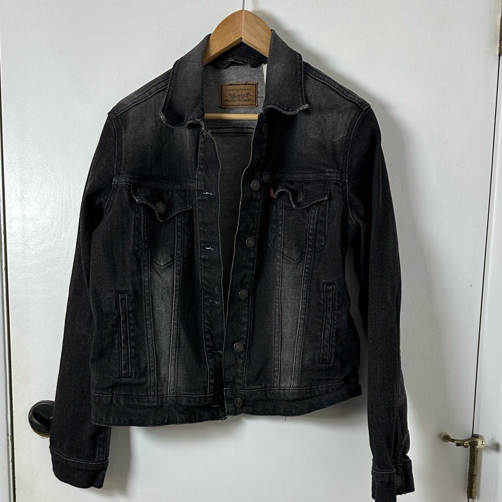 VGC Levi's Charcoal Denim Jacket Women XL